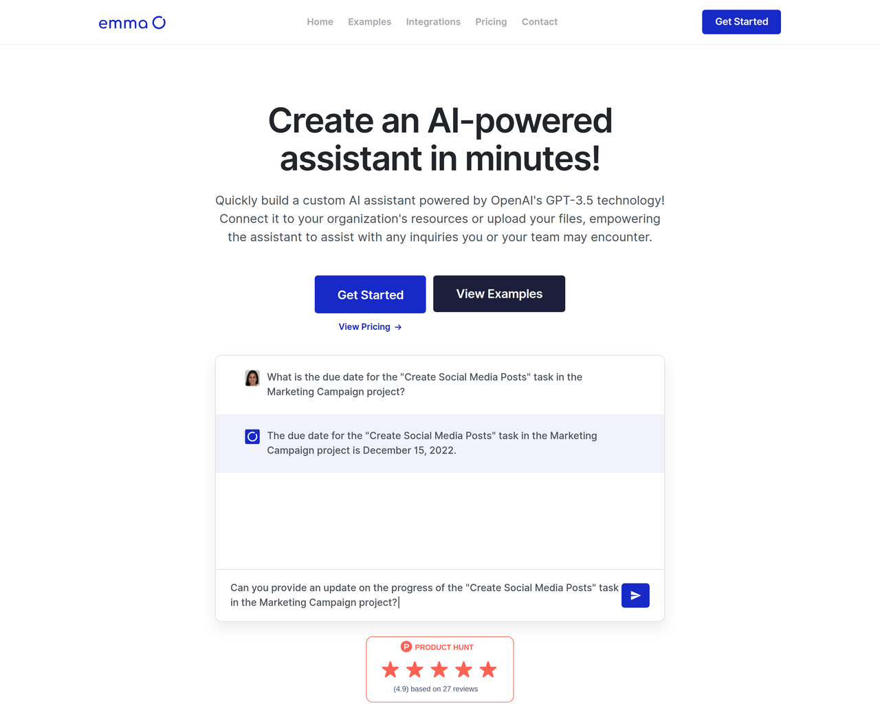 Screenshot of Emma AI