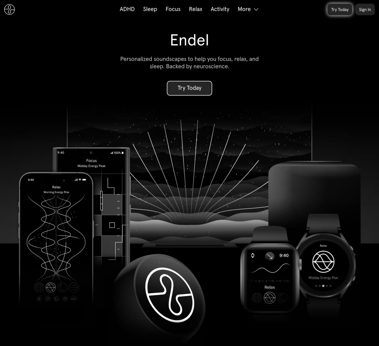 Screenshot of Endel