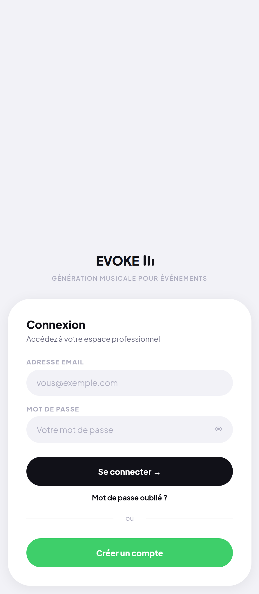 Screenshot of Evoke