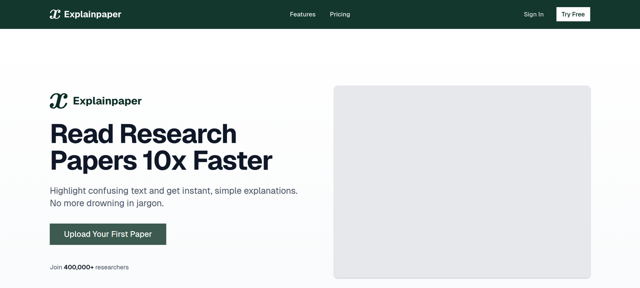 Screenshot of ExplainPaper