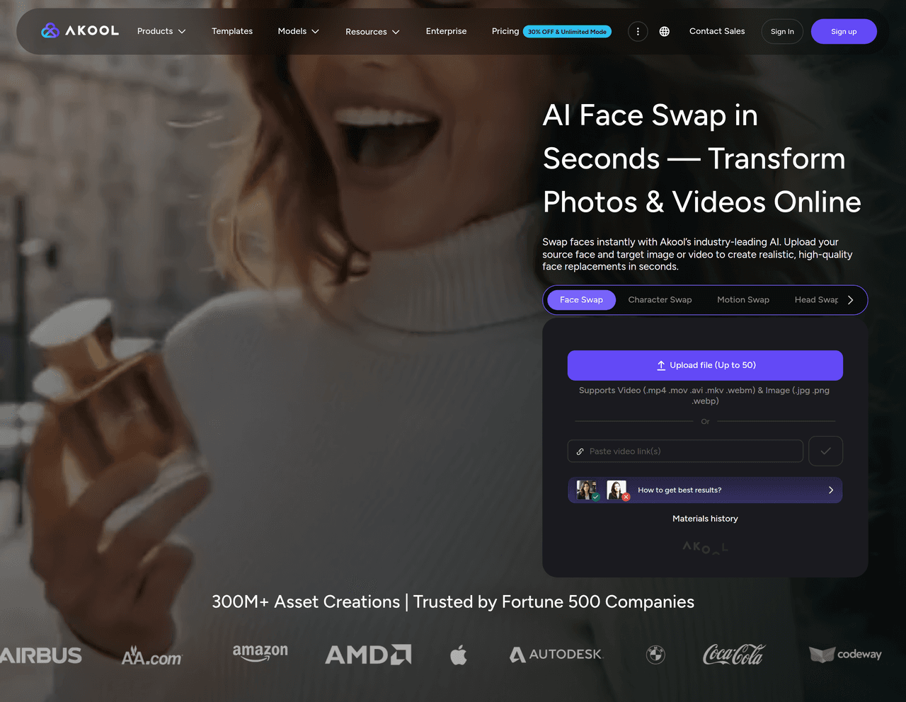 Screenshot of Face Swap by Akool