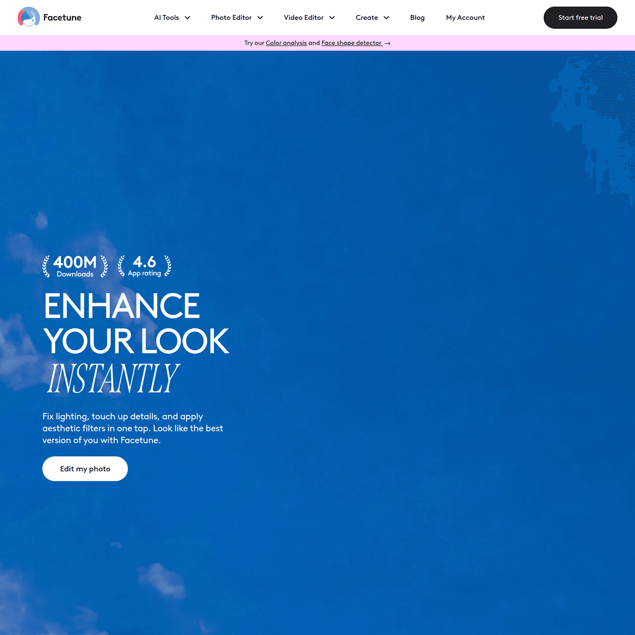 Screenshot of Facetune
