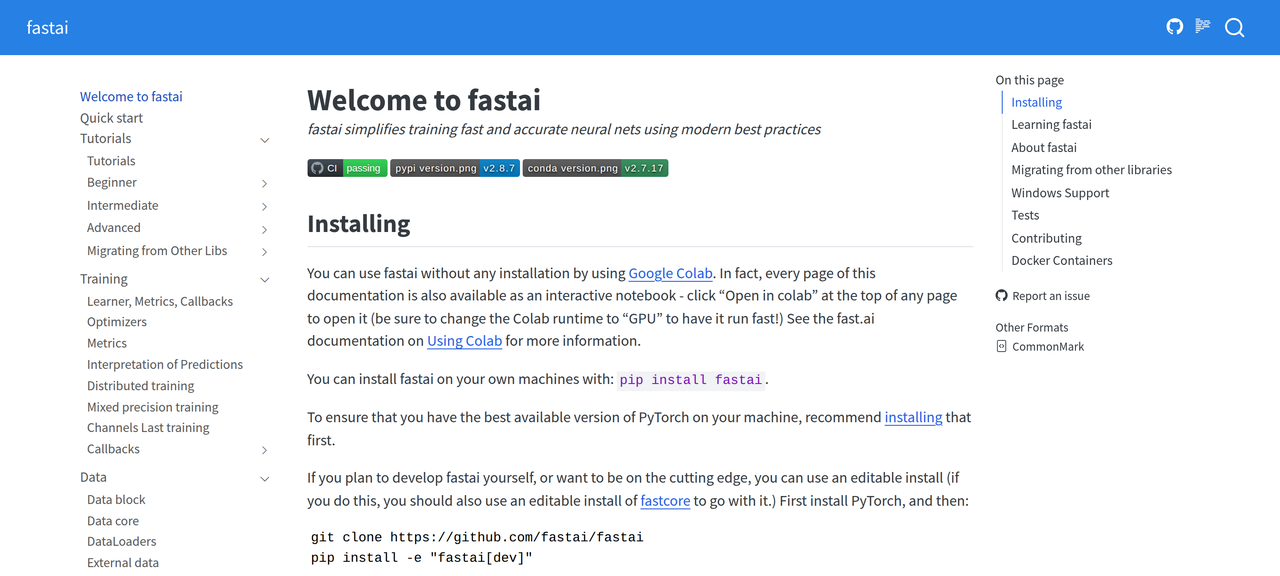 Screenshot of Fast AI