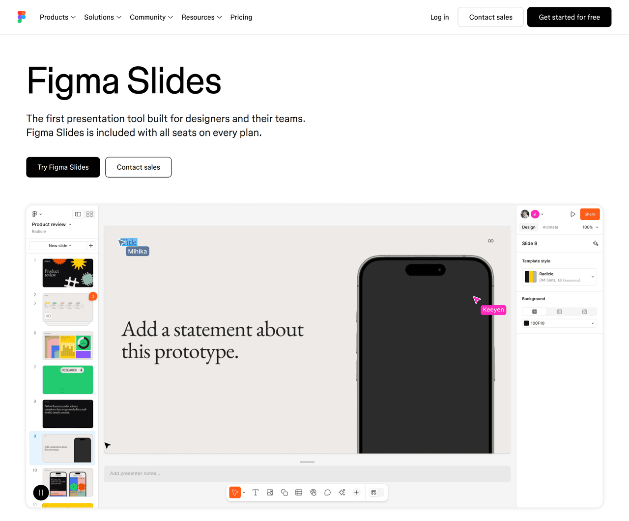 Screenshot of Figma Slides