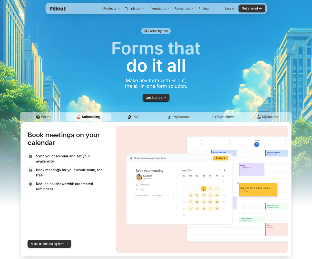 Screenshot of Fillout AI