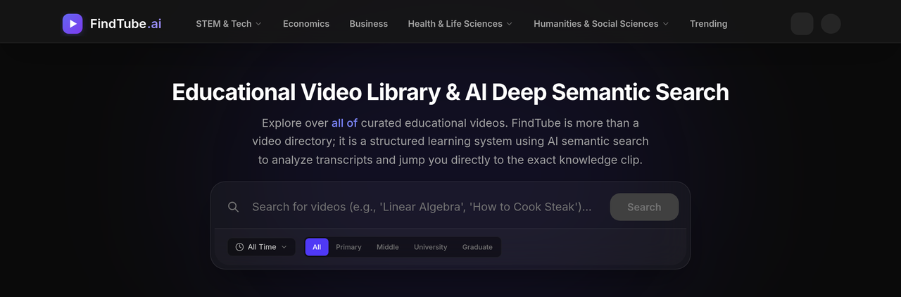 Screenshot of Findtube.AI