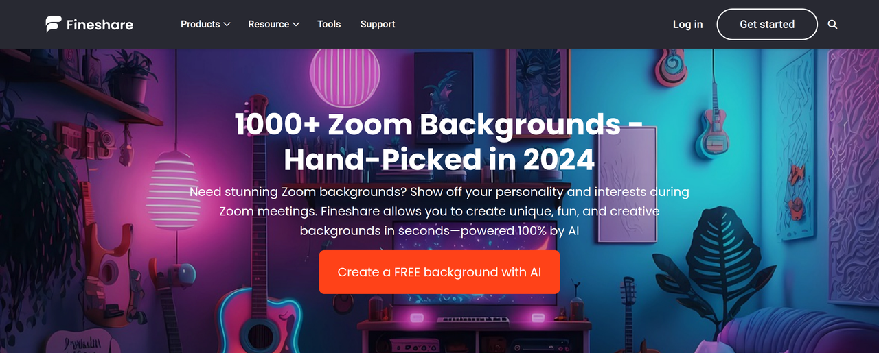 Screenshot of FineShare Zoom Background