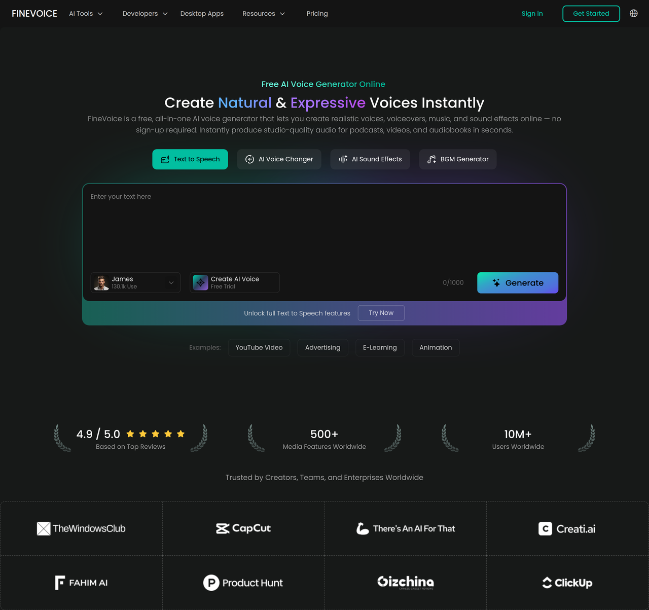 Screenshot of FineVoice 2.0