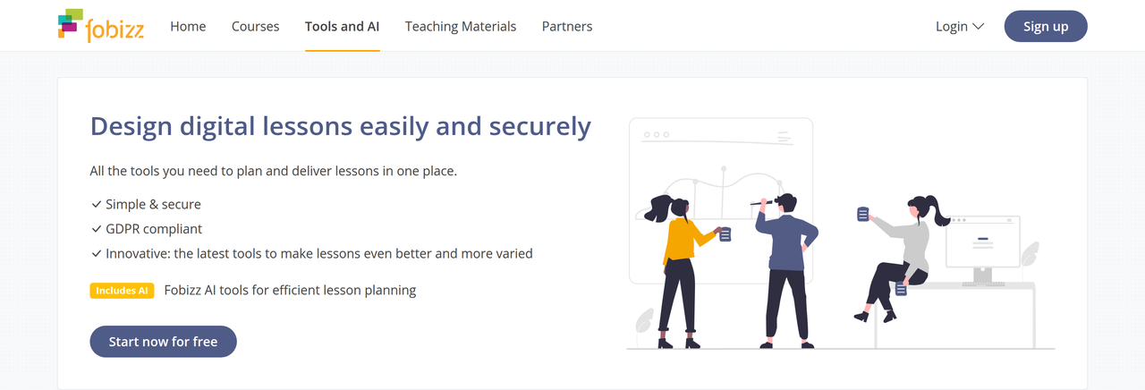 Screenshot of Fobizz