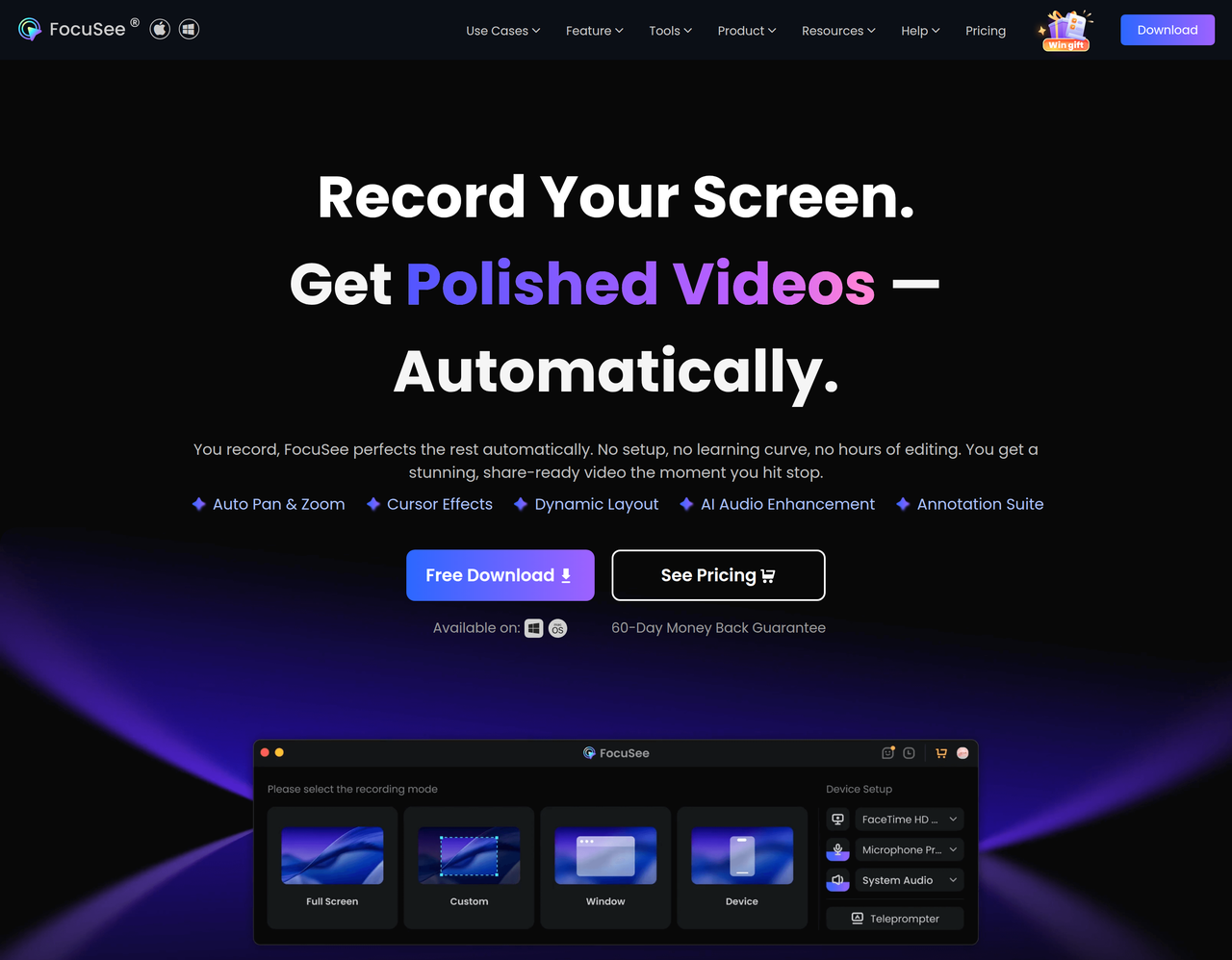Screenshot of FocuSee