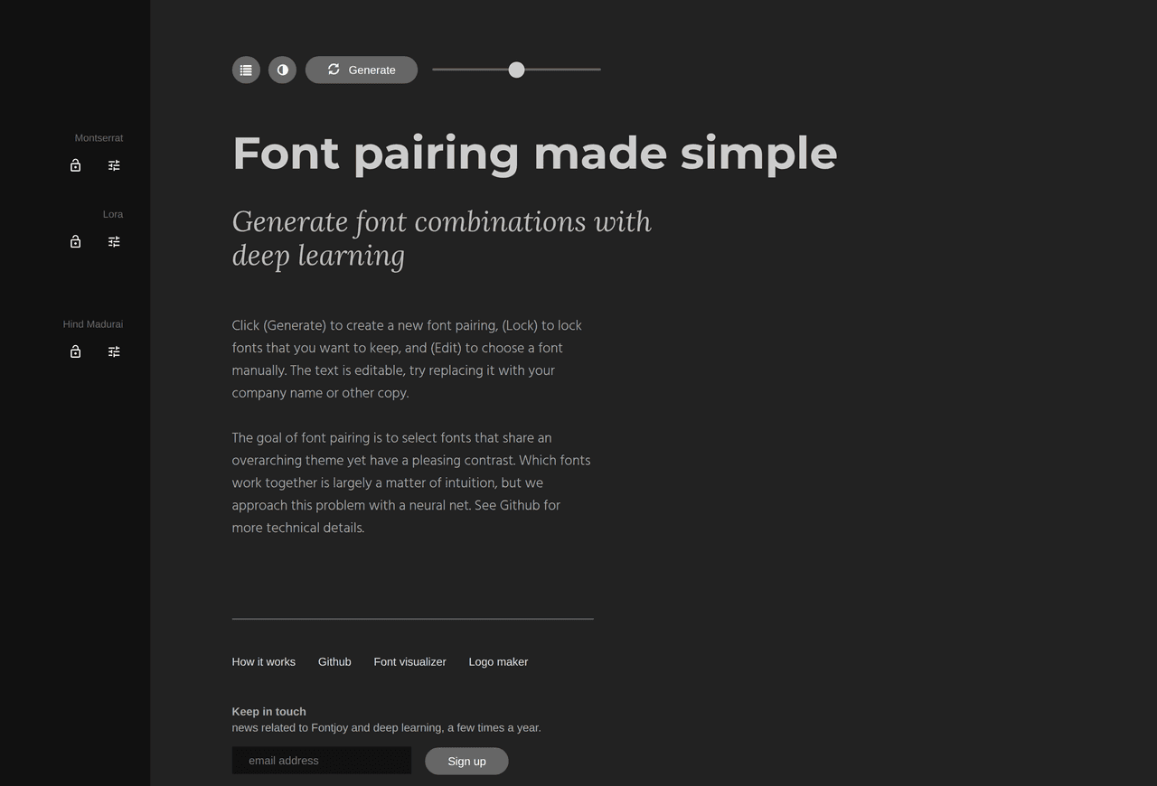 Screenshot of Fontjoy