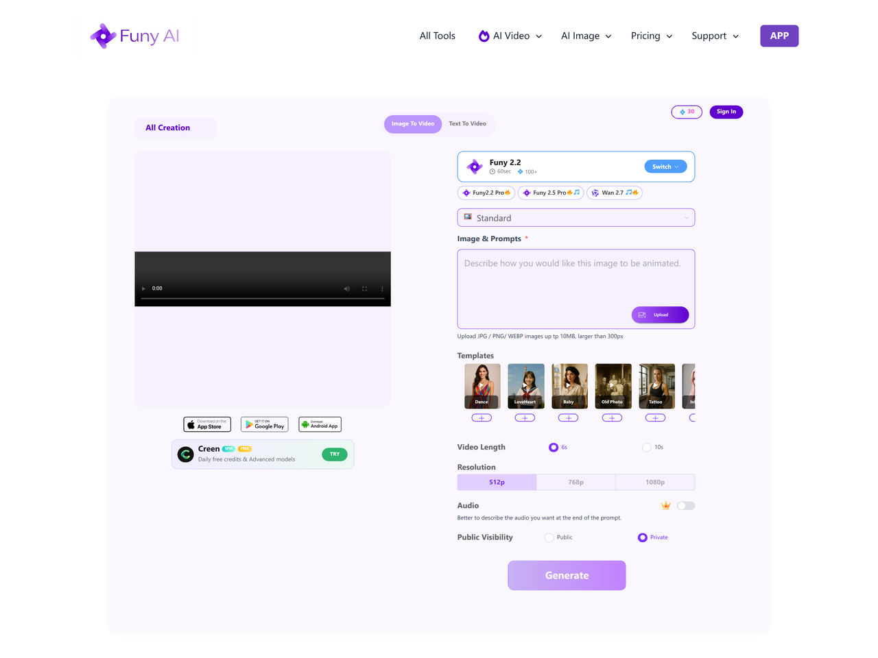 Screenshot of Funy AI