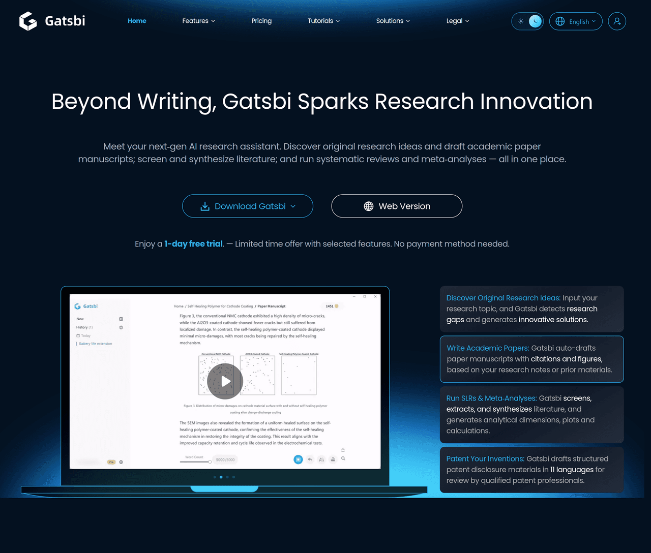 Screenshot of Gatsbi AI