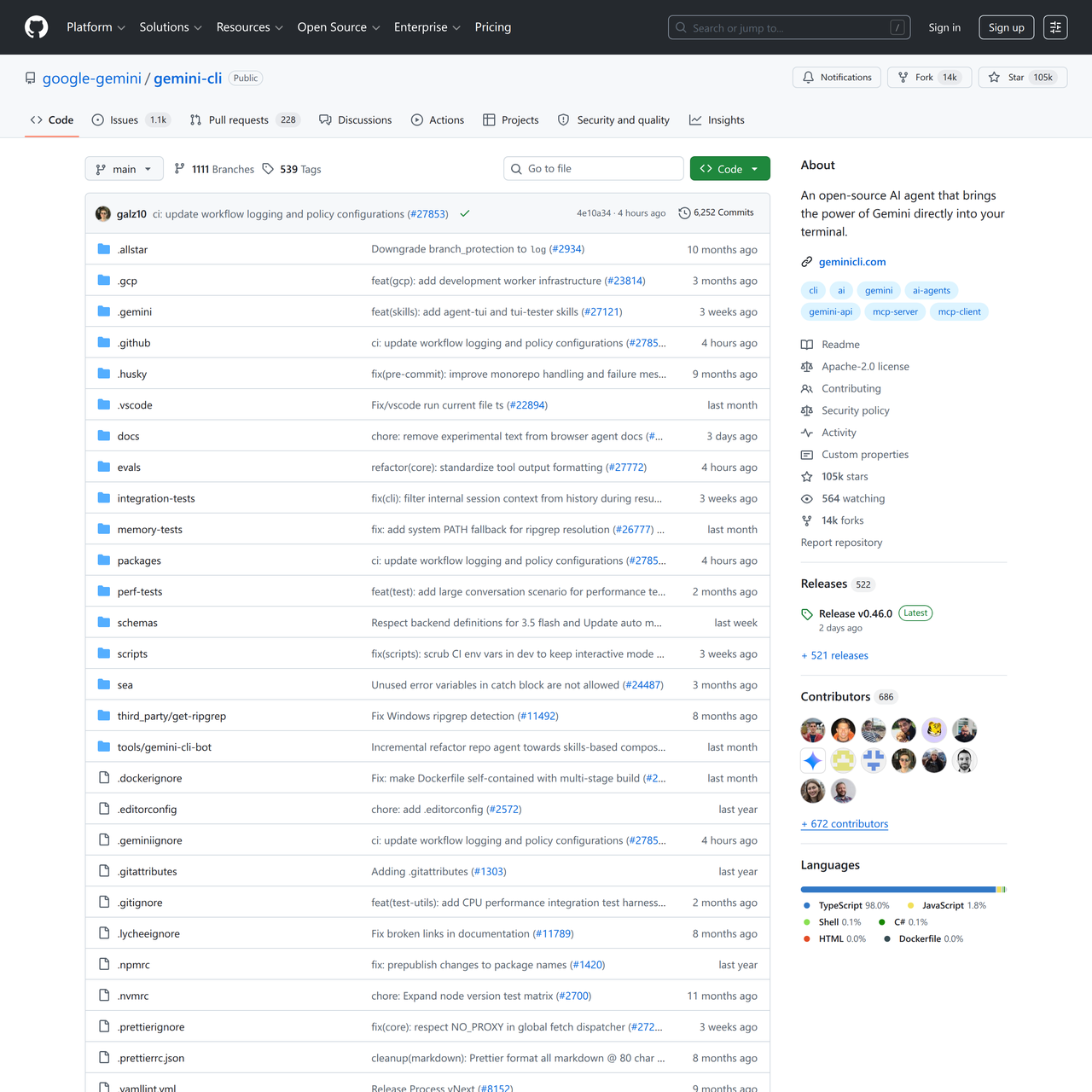 Screenshot of Gemini CLI