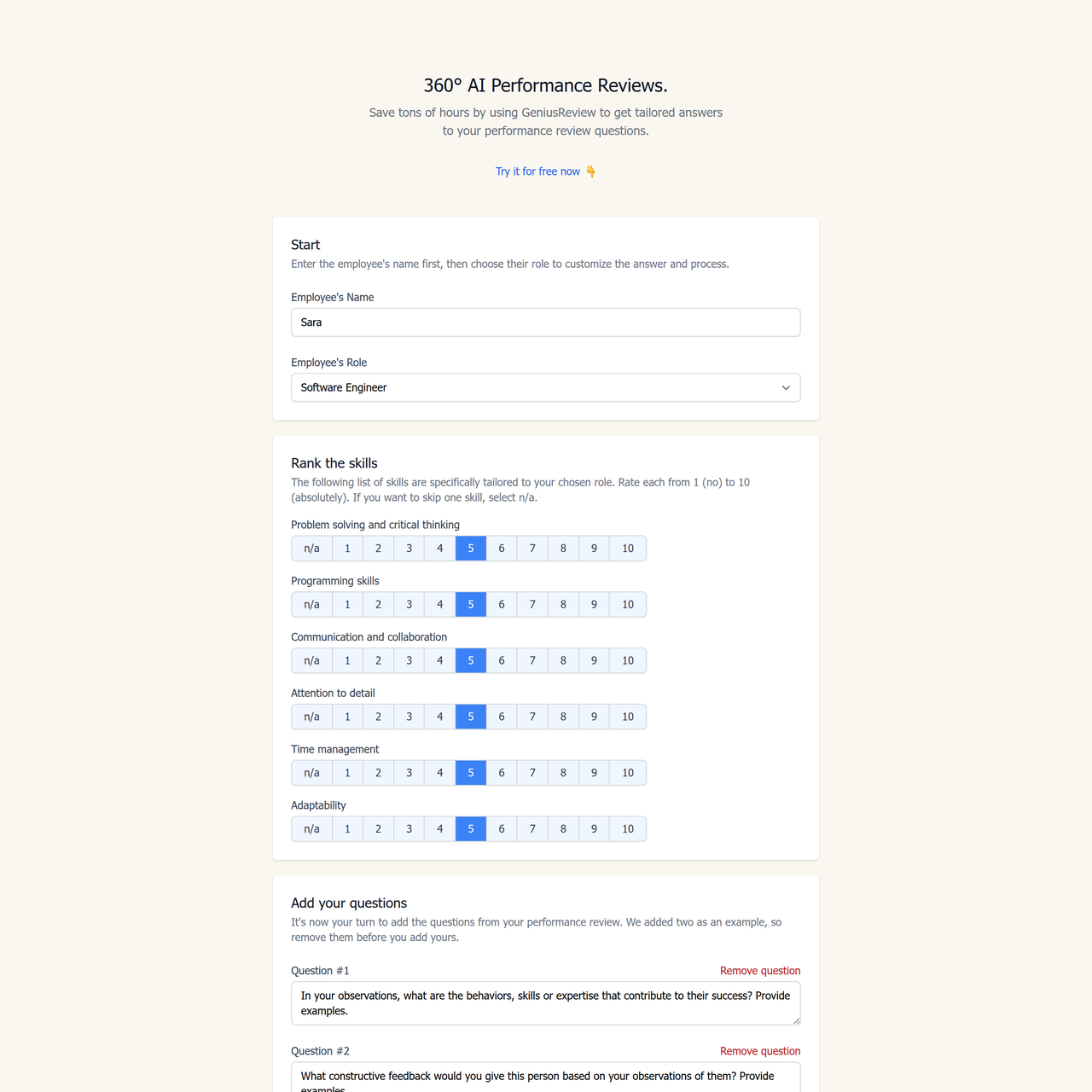 Screenshot of GeniusReview