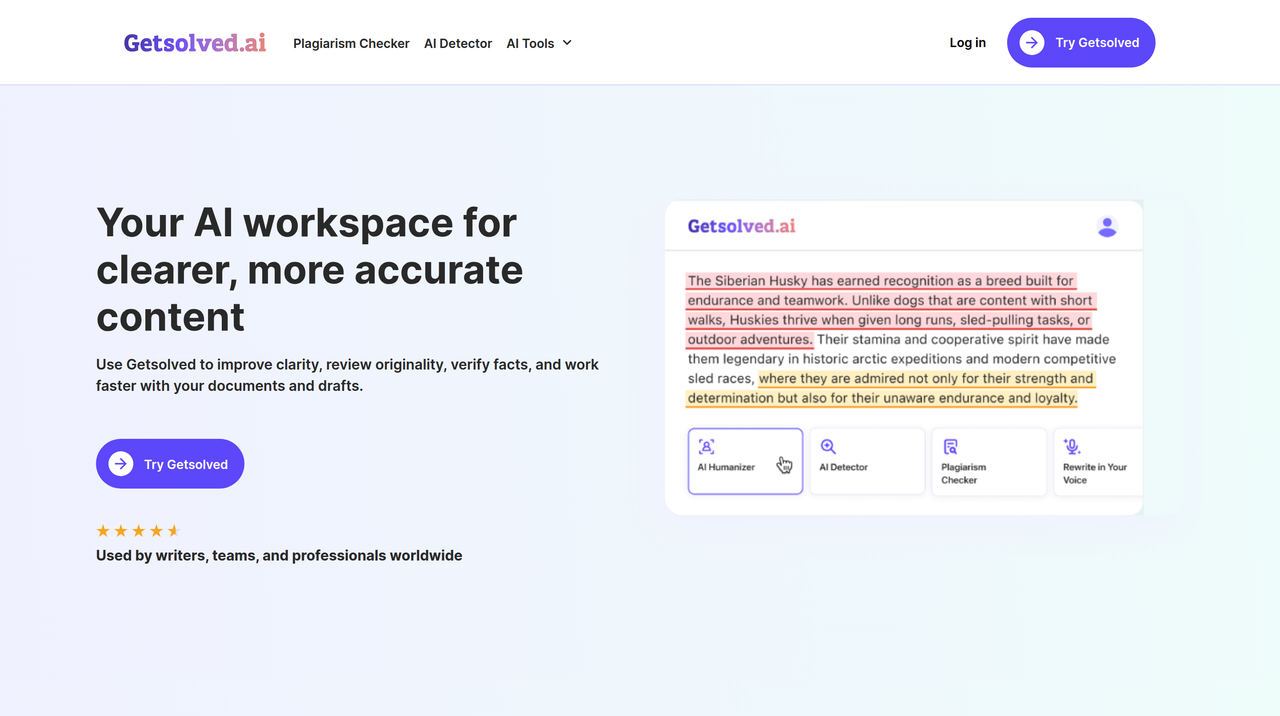 Screenshot of Getsolved.ai