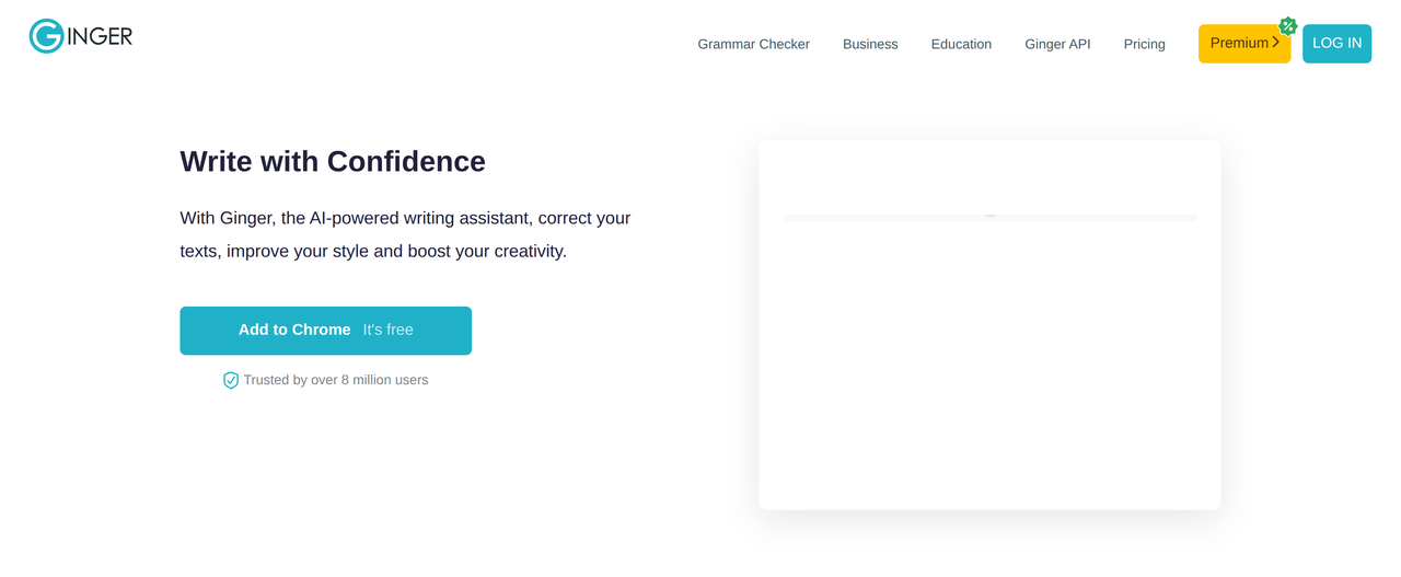 Screenshot of Ginger AI