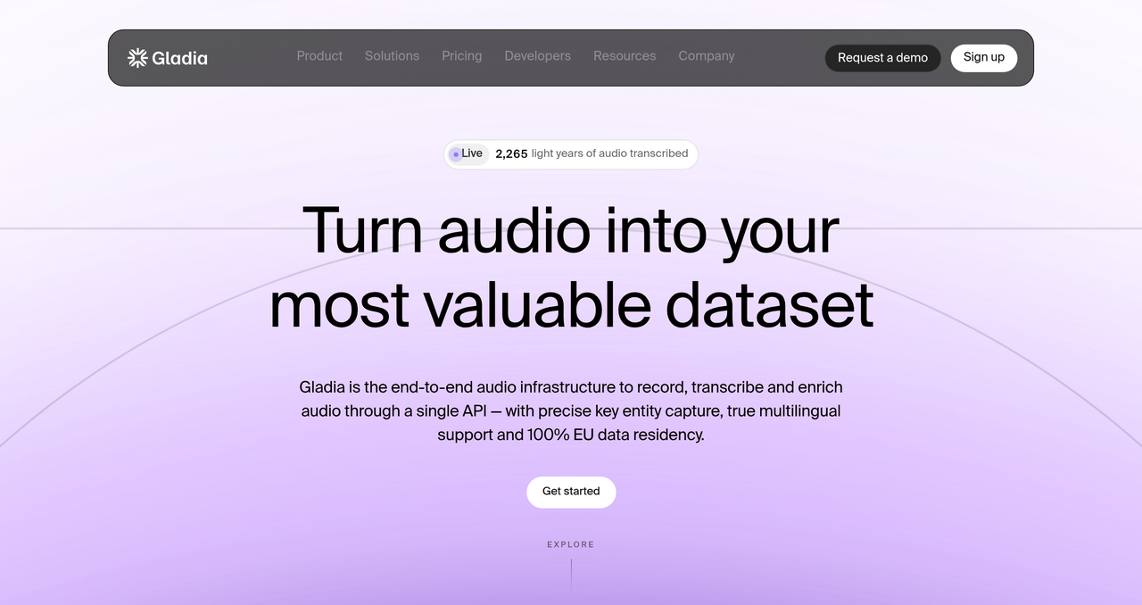 Screenshot of Gladia