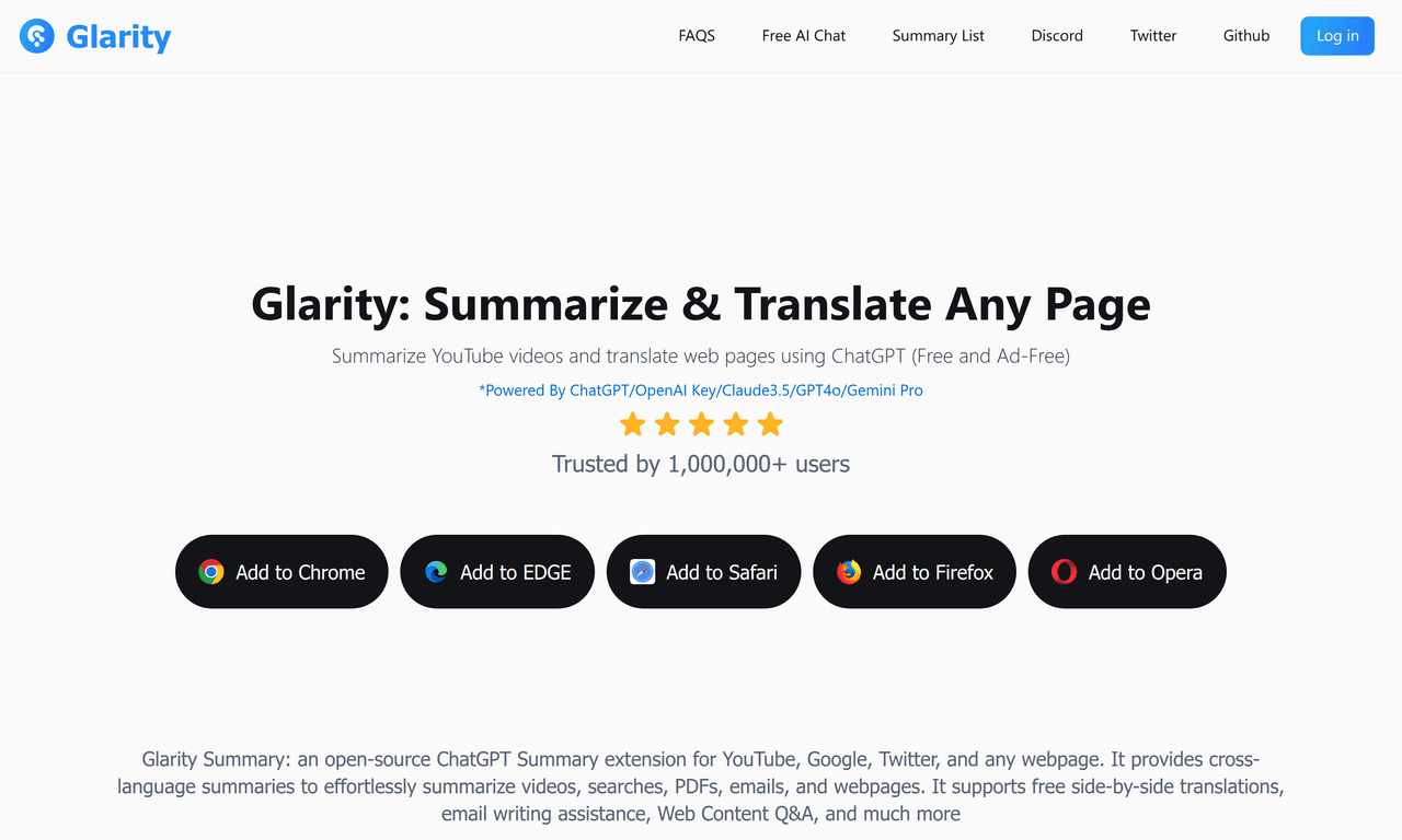 Screenshot of Glarity