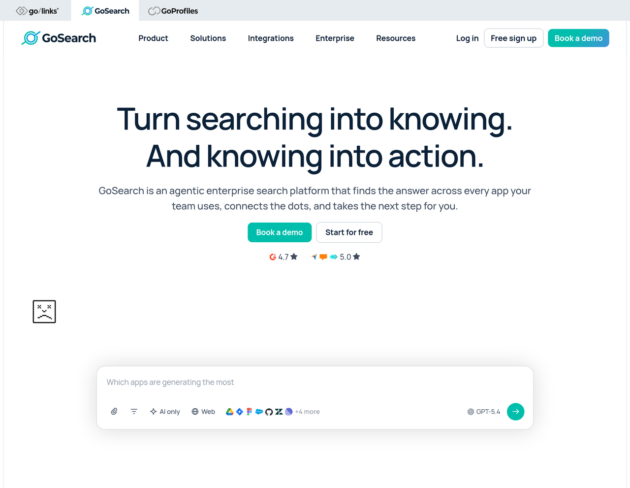 Screenshot of GoSearch AI