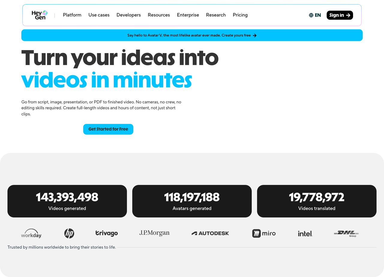 Screenshot of HeyGen