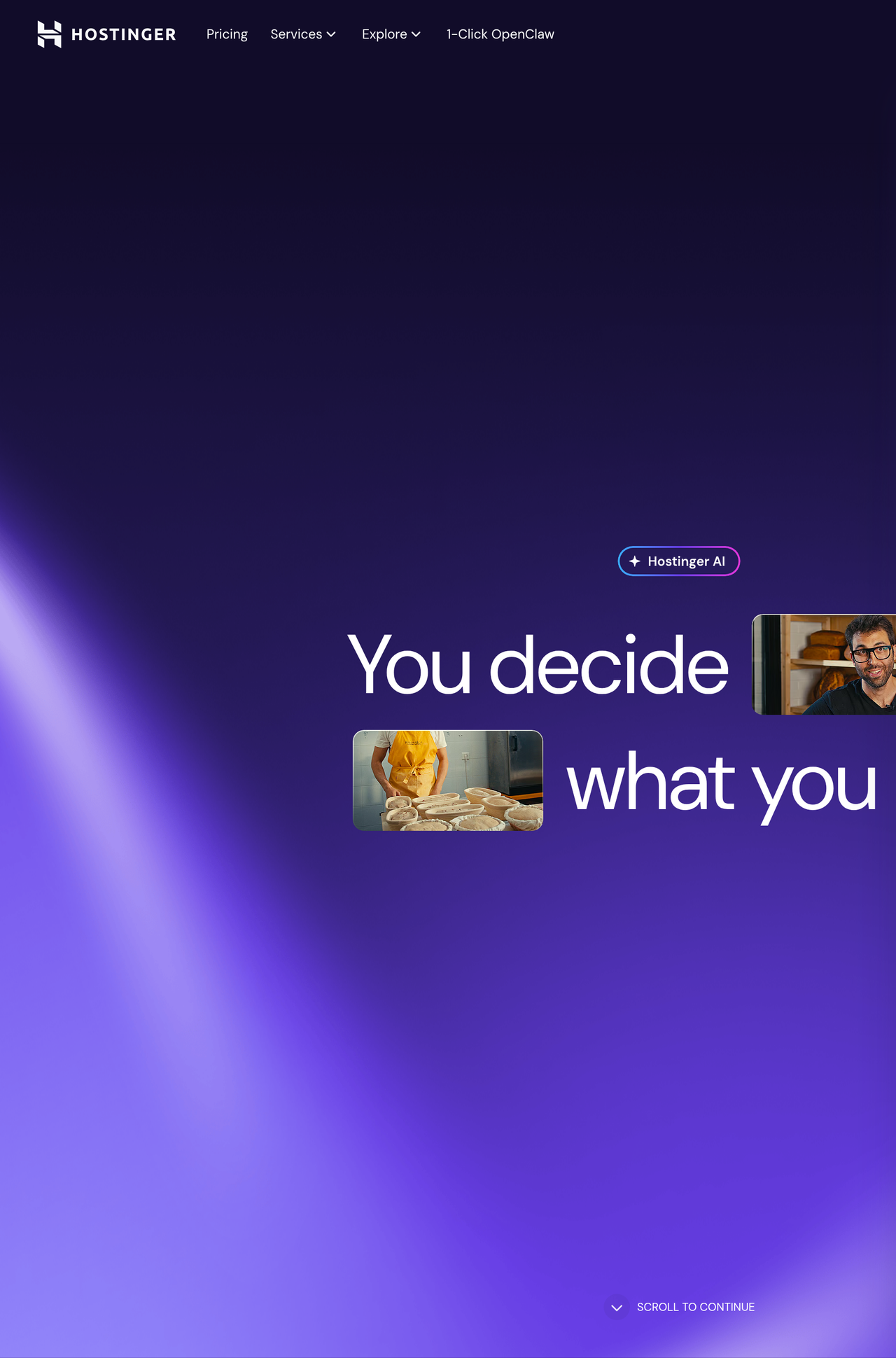 Screenshot of Hostinger AI