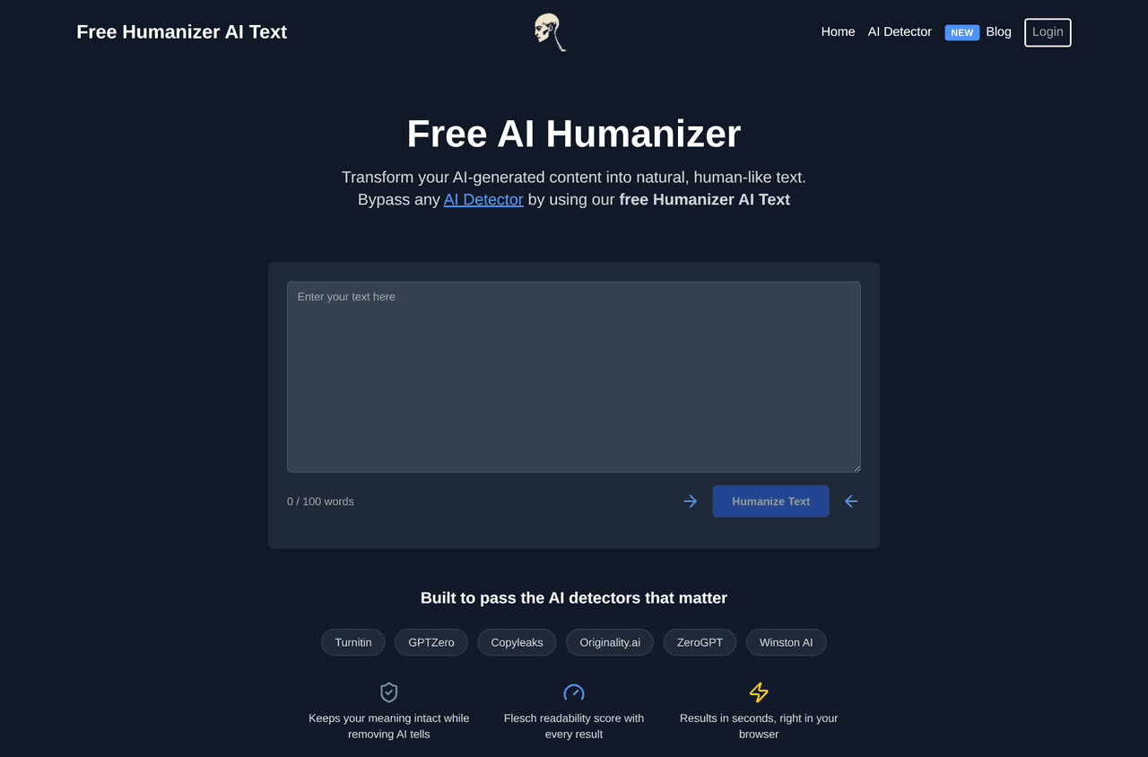 Screenshot of Humanizer-AI-Text