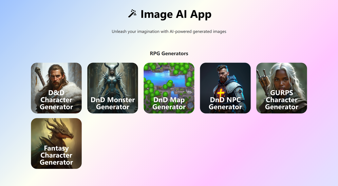 Screenshot of Image AI App