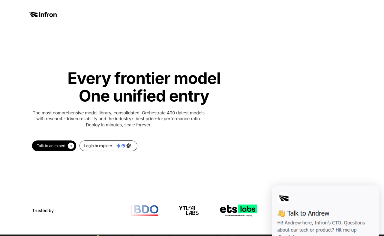 Screenshot of InfronAI