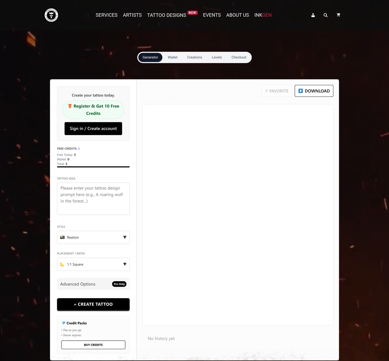 Screenshot of InkGen