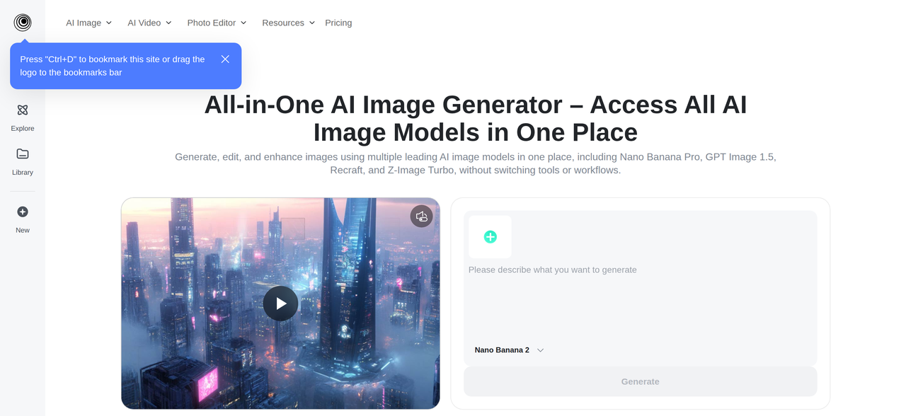 Screenshot of insMind AI Image Generator