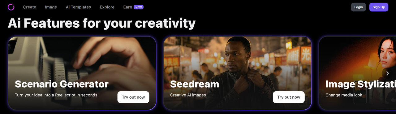 Screenshot of Instories