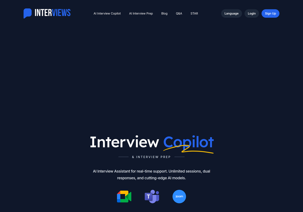 Screenshot of Interviews Chat