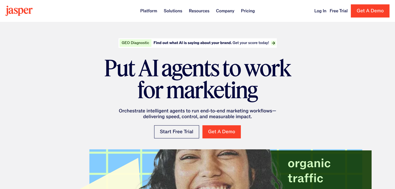 Screenshot of Jasper AI