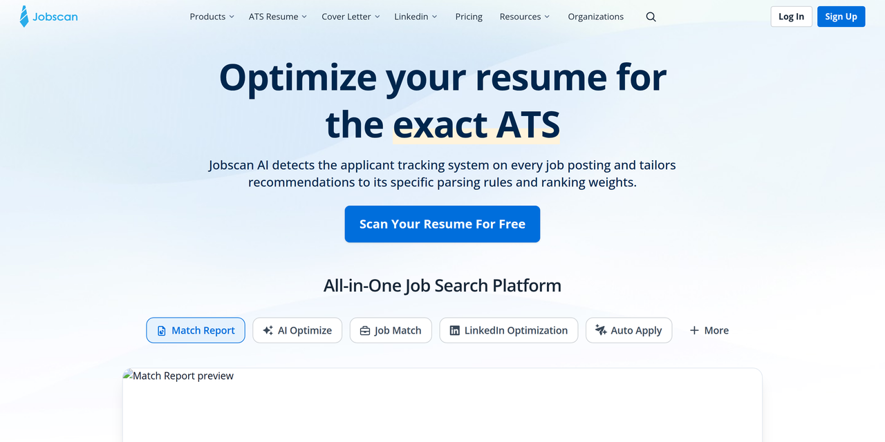 Screenshot of Jobscan