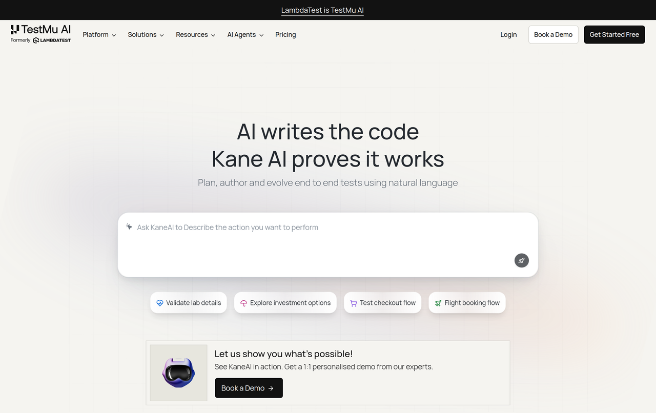 Screenshot of KaneAI