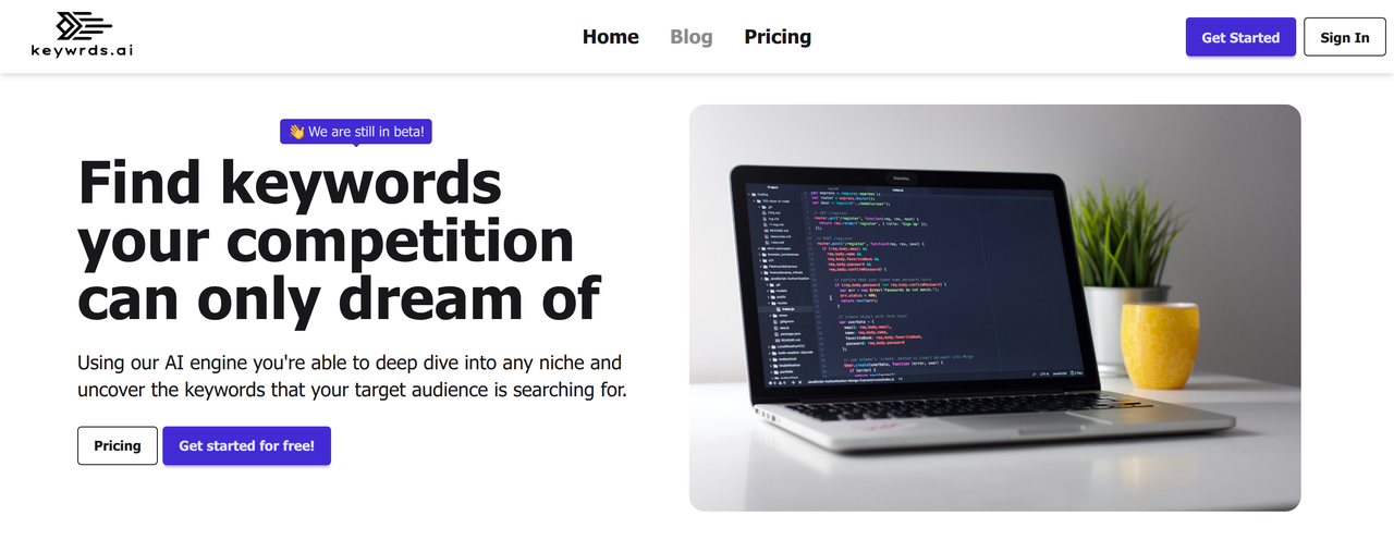 Screenshot of Keywrds AI