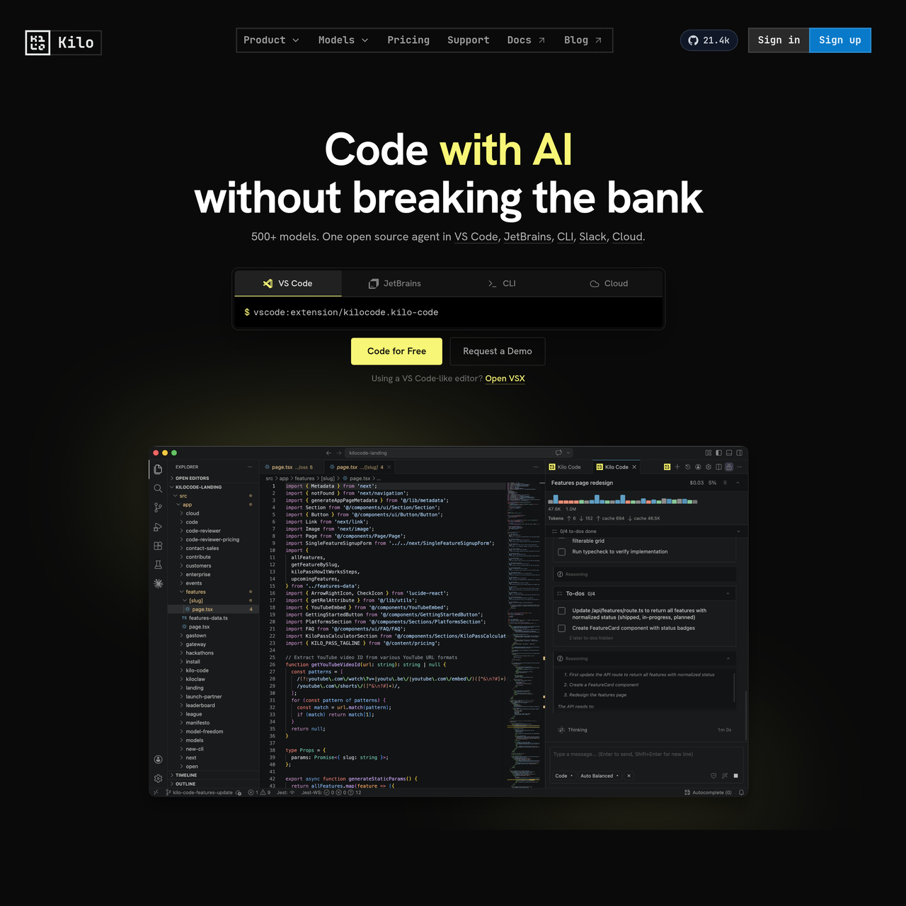Screenshot of Kilo Code