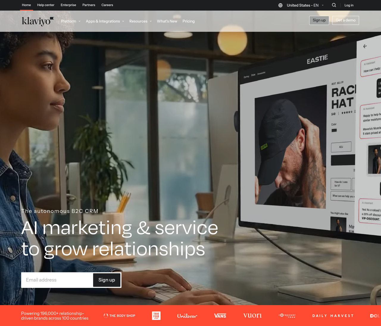 Screenshot of Klaviyo