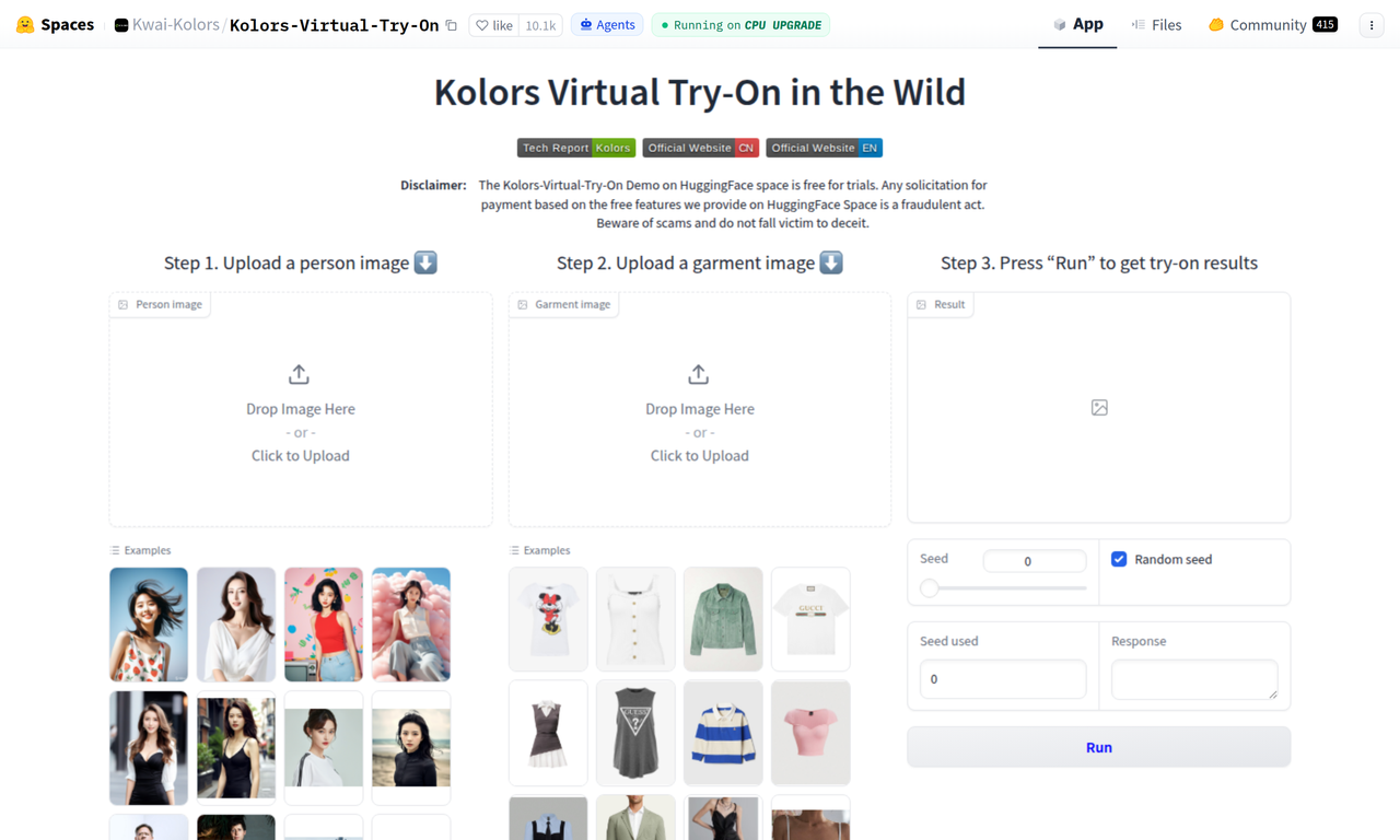 Screenshot of Kolors Virtual