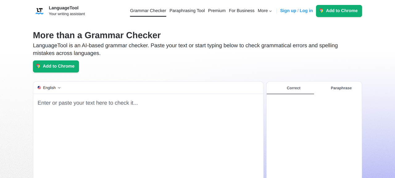 Screenshot of LanguageTool