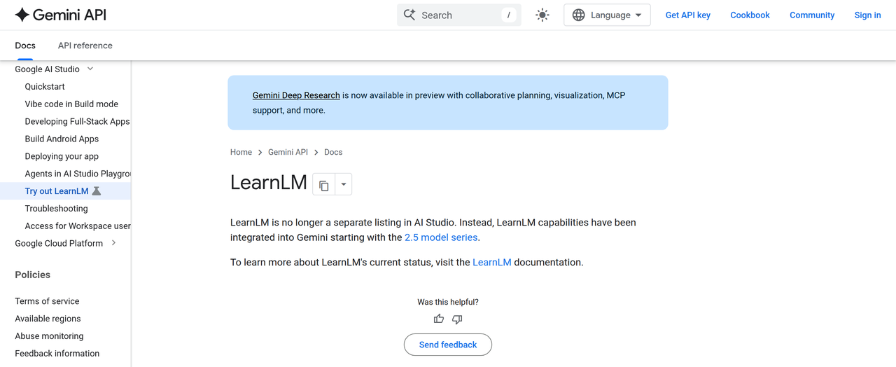 Screenshot of LearnLM by Google