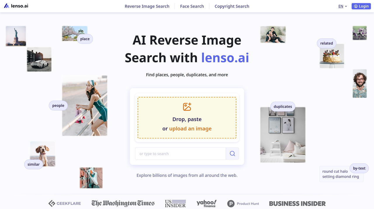 Screenshot of Lenso.ai