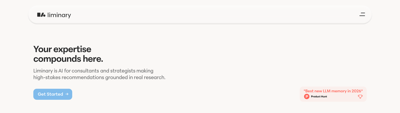 Screenshot of Liminary