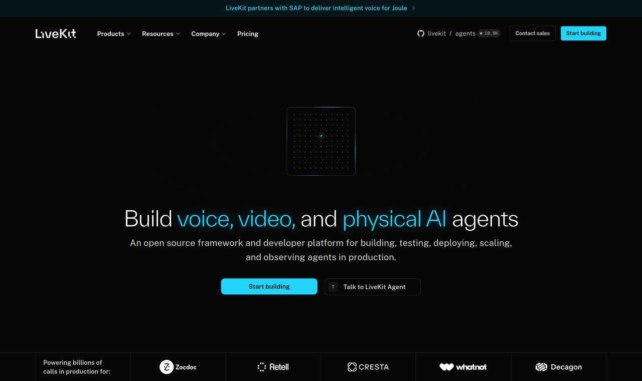 Screenshot of LiveKit
