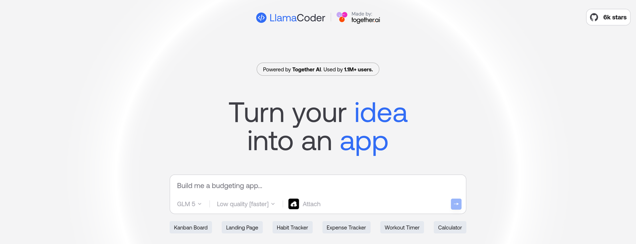 Screenshot of Llama Coder