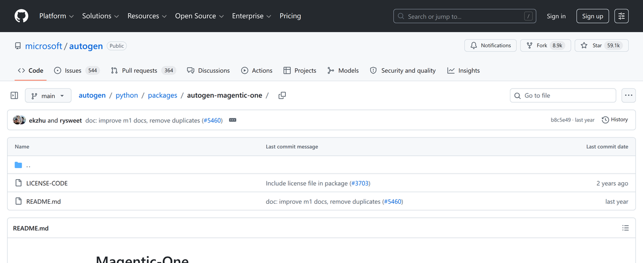 Screenshot of Magentic-One