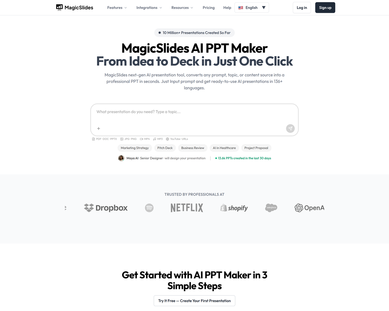 Screenshot of MagicSlides