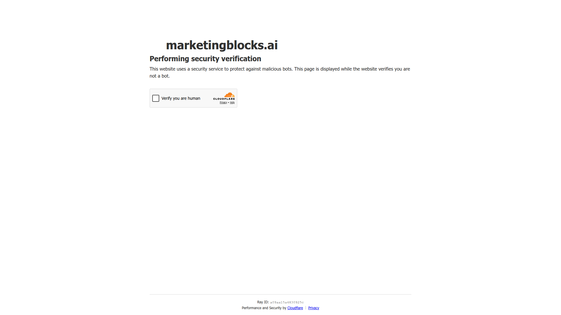 Screenshot of MarketingBlocks AI