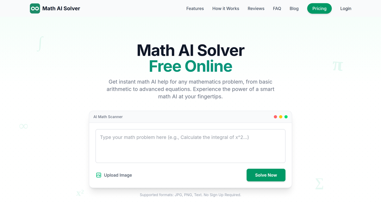 Screenshot of Math AI